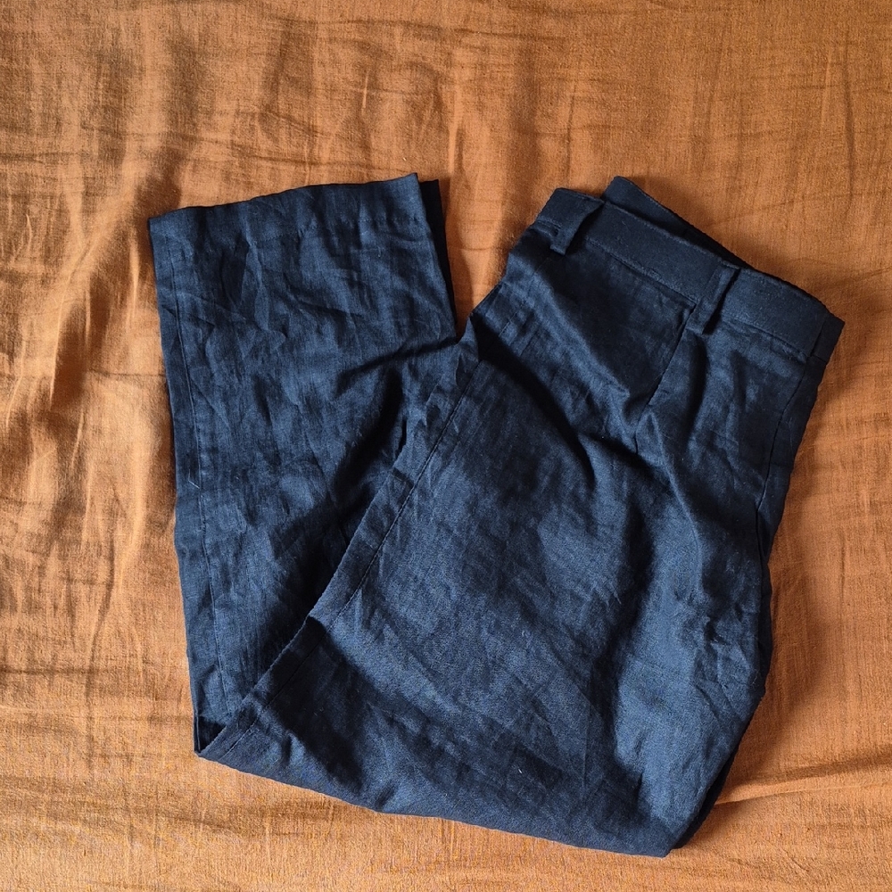 Black Linen Dress Pants, XXL